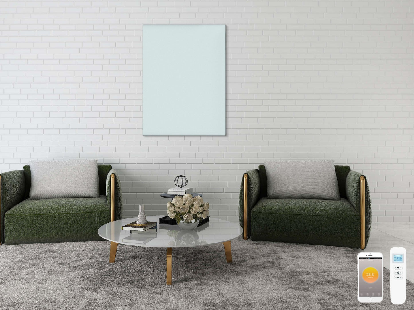 Skleněný Infrapanel GLASS 700W Mléčné sklo | Výhřevnost 12,5 m2 | 120x60 cm | WiFi termostat