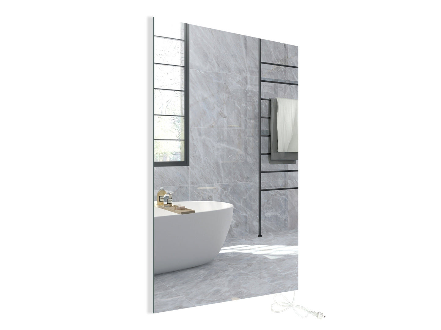 Chytré infrazrcadlo SMART MIRROR 250W | Výhřevnost 4,5 m2 | 60x80 cm | WiFi termostat | Dálkové ovládání | LED světlo | Zrcadlo na výšku