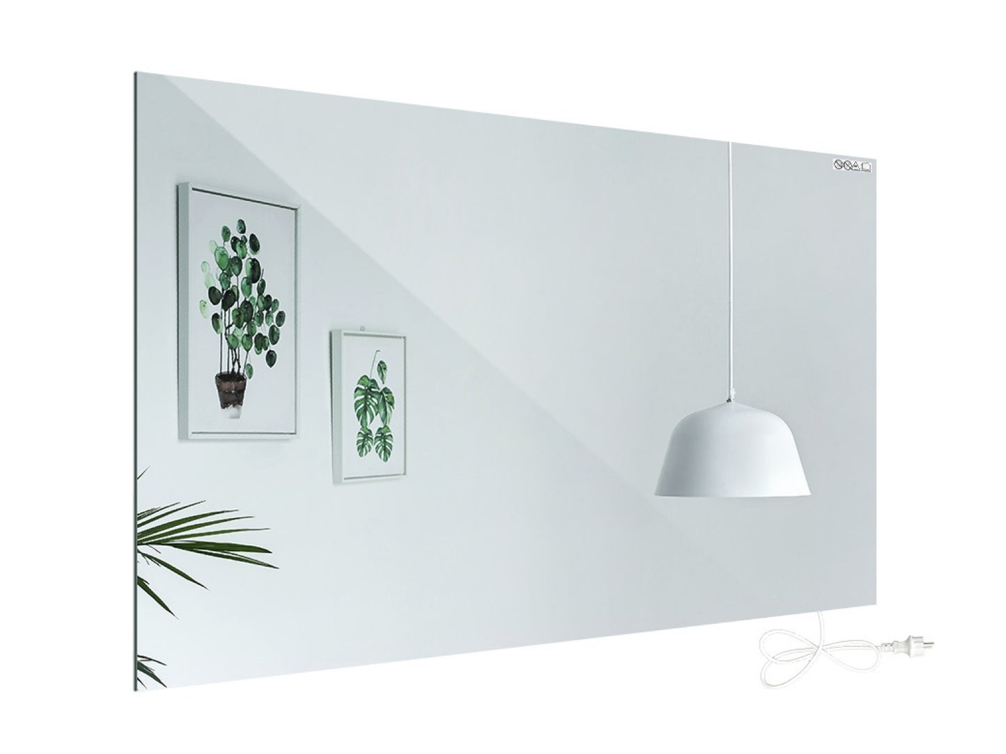 Zrcadlový infrapanel MIRROR 580W | Výhřevnost 10,5 m2 | 100x60 cm | WiFi termostat | Dálkový ovladač | Zrcadlo na šířku