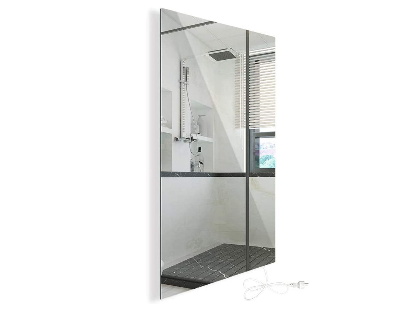 Zrcadlový infrapanel MIRROR 580W | Výhřevnost 10,5 m2 | 100x60 cm | WiFi termostat | Dálkový ovladač | Zrcadlo na šířku