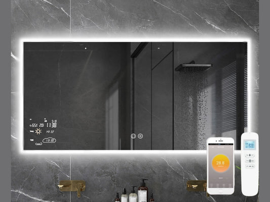 Chytré infrazrcadlo SMART MIRROR 350W | Výhřevnost 6,3 m2 | 100x60 cm | WiFi termostat | Dálkové ovládání | LED světlo | Zrcadlo na šířku