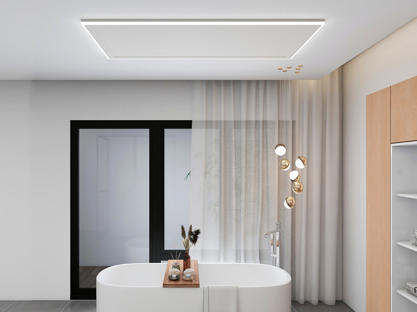 Stropní Infrapanel CEILING LED 370W | WiFi | Výhřevnost 6.5 m2 | 65x63 cm | LED světlo | Bezdrátový WiFi termostat