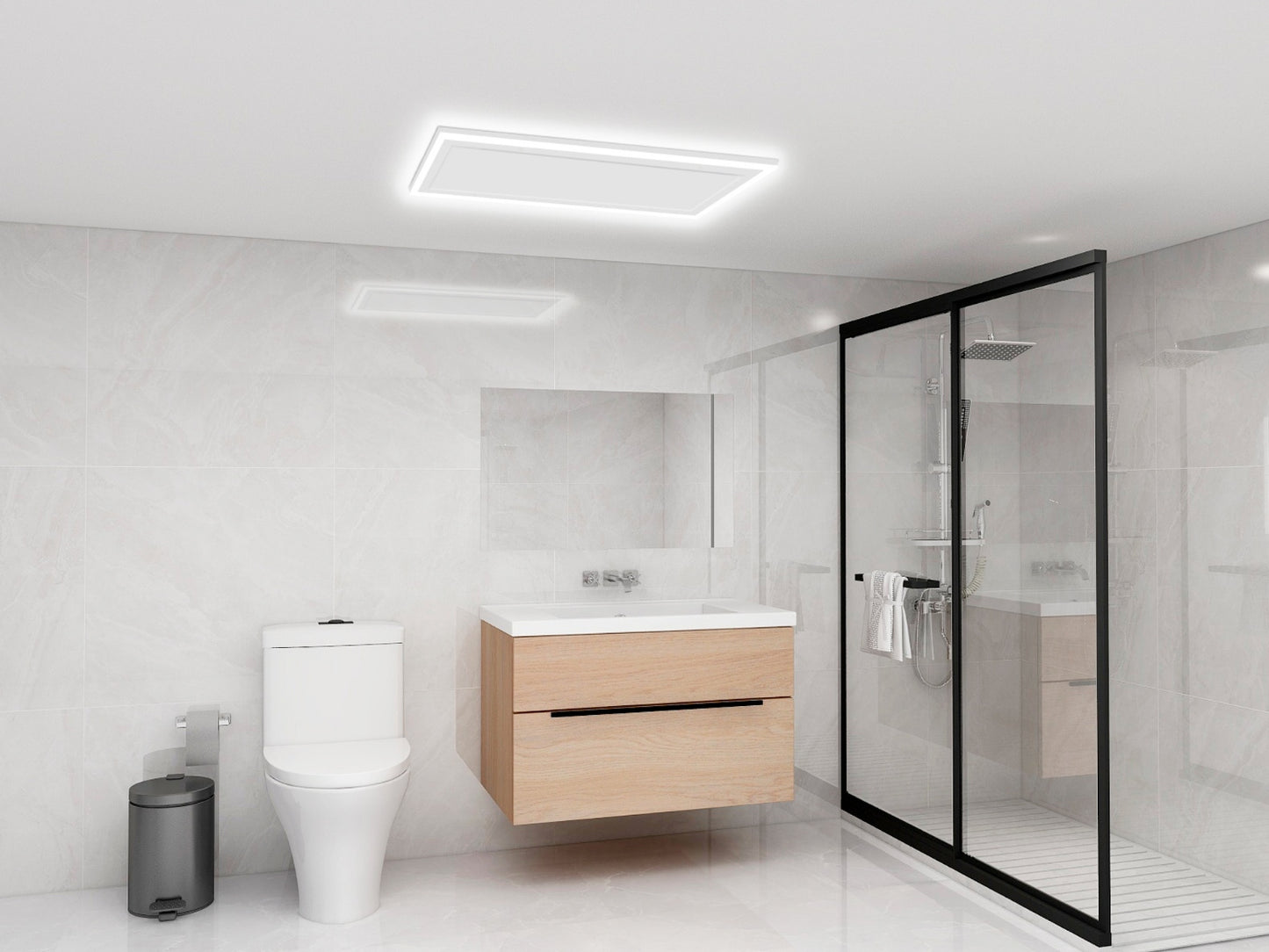 Stropní Infrapanel CEILING LED 370W | WiFi | Výhřevnost 6.5 m2 | 65x63 cm | LED světlo | Bezdrátový WiFi termostat